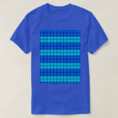 Blau und Aqua Blau Streifen Muster T-Shirt (Design vorne)
