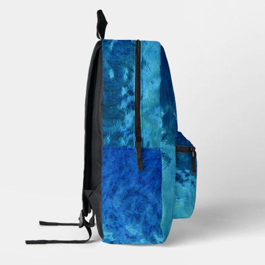 Blau und Aqua-Hartglas Bedruckter Rucksack (Links)