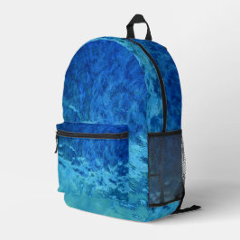Blau und Aqua-Hartglas Bedruckter Rucksack