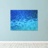 Blau und Aqua-Hartglas Leinwanddruck (Insitu (Holzboden))
