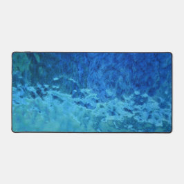 Blau und Aqua-Hartglas Schreibtischunterlage