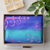 Blau und Aqua Moderne Weihnachten Seidenpapier (Geschenk)