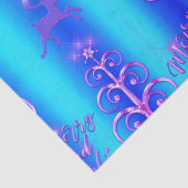 Blau und Aqua Moderne Weihnachten Seidenpapier (Detail)