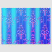 Blau und Aqua Moderne Weihnachten Seidenpapier (Vorderseite)