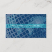 Blau-und Aqua-modernes korporatives globales Chic Visitenkarte (Rückseite)