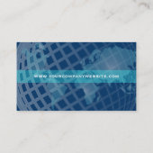 Blau-und Aqua-modernes korporatives globales Chic Visitenkarte (Rückseite)
