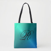 Blau- und Aqua-Ombre-Design mit Monogram Tasche (Vorderseite)