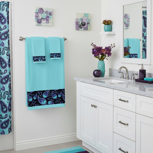 Blau und aquamarin badhandtuch set
