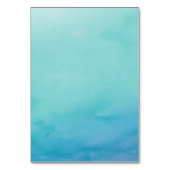 Blau und Aquamarin Ombre Wasserfarbe Blank Tischnummer (Rückseite)