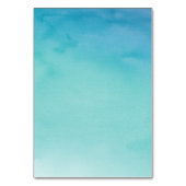 Blau und Aquamarin Ombre Wasserfarbe Blank Tischnummer (Vorderseite)
