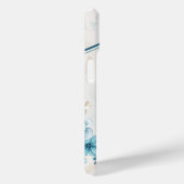 Blau und Aquamarine Blumengrafik, "Leben beleben" Case-Mate iPhone Hülle (Rückseite / Rechts)