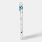 Blau und Aquamarine Blumengrafik, "Leben beleben" Case-Mate iPhone Hülle (Rückseite / Links)