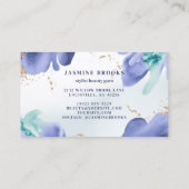 Blau und Aquamarine Wasserfarbe Abstrakt Visitenkarte (Rückseite)