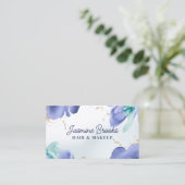 Blau und Aquamarine Wasserfarbe Abstrakt Visitenkarte (Stehend Vorderseite)