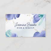 Blau und Aquamarine Wasserfarbe Abstrakt Visitenkarte (Vorderseite)