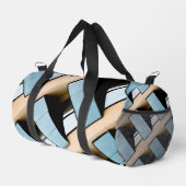 Blau und Beige Abstrakt Duffle Bag (Rechte Ecke)