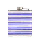 Blau und Beige, fünf Streifen Flachmann (Rückseite)