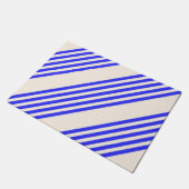 Blau und Beige, fünf Streifen Fußmatte (Schrägansicht)