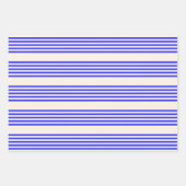 Blau und Beige, fünf Streifen Geschenkpapier Set (Vorderseite)