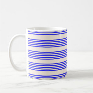 Blau und Beige, fünf Streifen Kaffeetasse