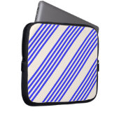 Blau und Beige, fünf Streifen Laptopschutzhülle (Vorne Rechts)