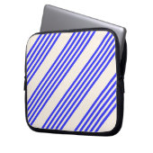 Blau und Beige, fünf Streifen Laptopschutzhülle (Vorderseite Links)
