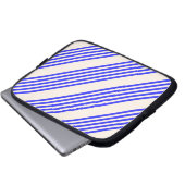 Blau und Beige, fünf Streifen Laptopschutzhülle (Vorne Knopf)