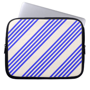 Blau und Beige, fünf Streifen Laptopschutzhülle