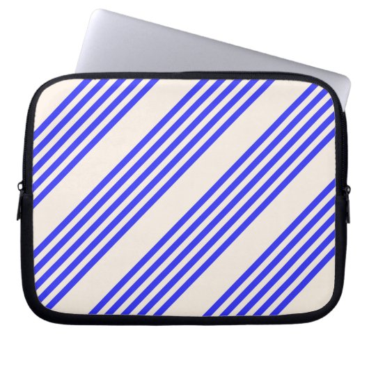 Blau und Beige, fünf Streifen Laptopschutzhülle (Vorderseite)
