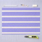 Blau und Beige, fünf Streifen Seidenpapier (Handwerk)