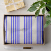 Blau und Beige, fünf Streifen Seidenpapier (Geschenk)