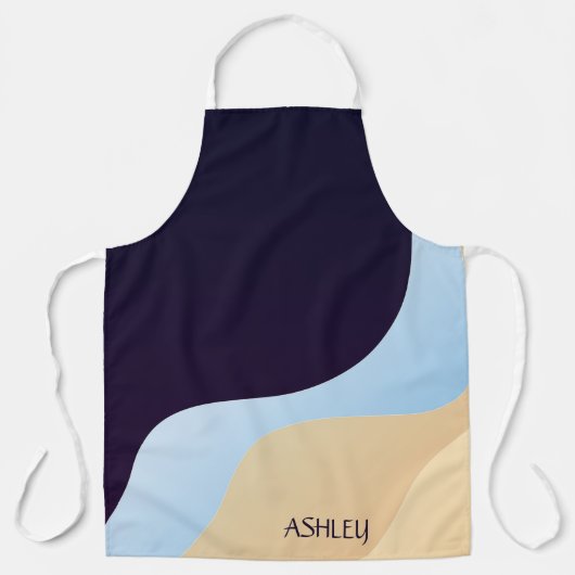 Blau und Beige Schürze (Vorderseite)