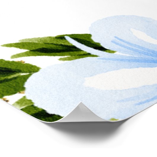 Blau und Blume der Marine Sweet 16 Willkommen Poster (Ecke)