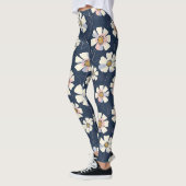 Blau- und Blumendesign Leggings (Links)