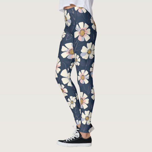 Blau- und Blumendesign Leggings (Links)