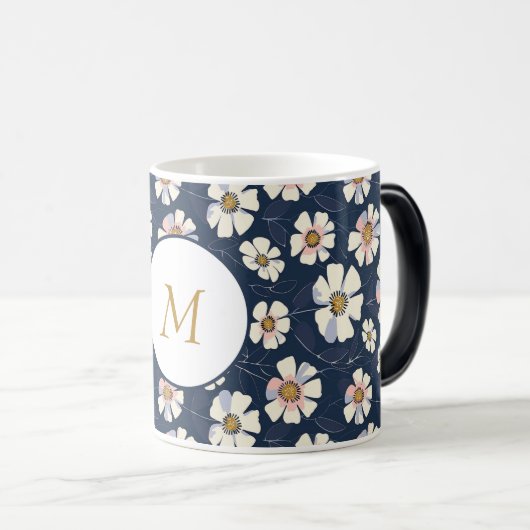 Blau- und Blumendesign Verwandlungstasse (VorderseiteRechts)