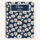 Blau- und Blumenmuster Notizblock (Vorderseite)