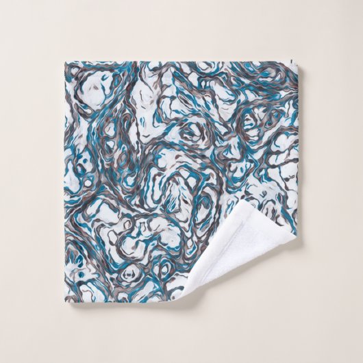 Blau und Braun Badhandtuch Set (Waschlappen)