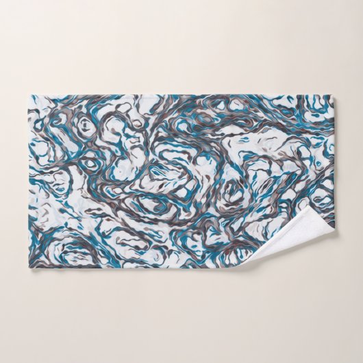 Blau und Braun Badhandtuch Set (Handtuch)