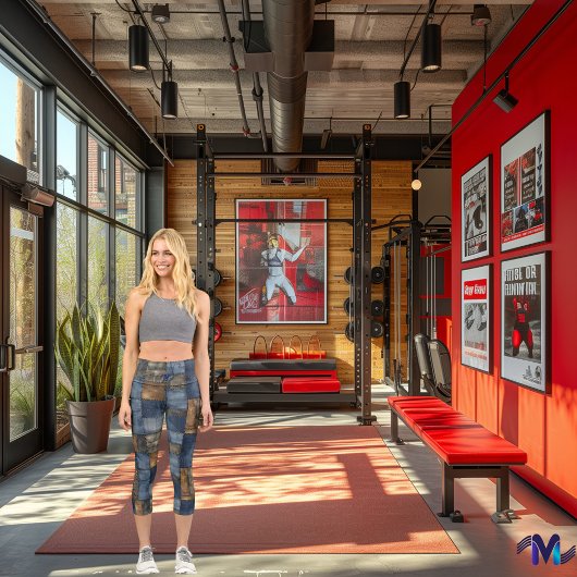 Blau und braun - Denim-Patchwork - Benutzerdefinie Capri Leggings