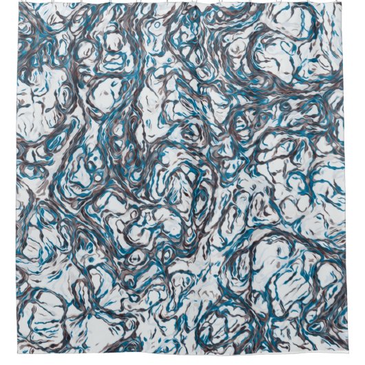 Blau und Braun Duschvorhang (Vorderseite)