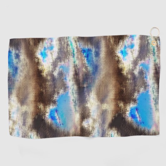 Blau und braun färbte Textur in rauem Holz Golfhandtuch (Horizontal)