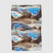 Blau und braun färbte Textur in rauem Holz Golfhandtuch (Vorderseite)