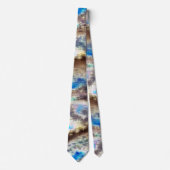 Blau und braun färbte Textur in rauem Holz Krawatte (Vorderseite)