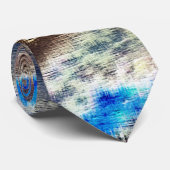 Blau und braun färbte Textur in rauem Holz Krawatte (Gerollt)