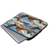 Blau und braun färbte Textur in rauem Holz Laptopschutzhülle (Vorne Knopf)