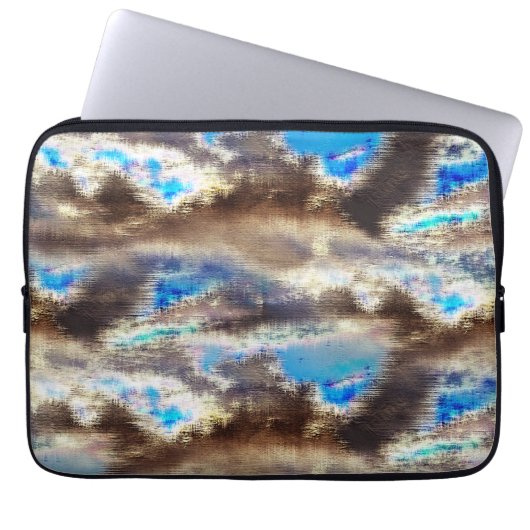 Blau und braun färbte Textur in rauem Holz Laptopschutzhülle (Vorderseite)