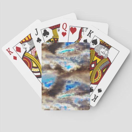 Blau und braun färbte Textur in rauem Holz Spielkarten (Rückseite)