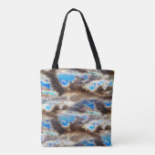 Blau und braun färbte Textur in rauem Holz Tasche (Rückseite)