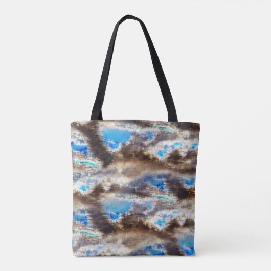 Blau und braun färbte Textur in rauem Holz Tasche (Rückseite)